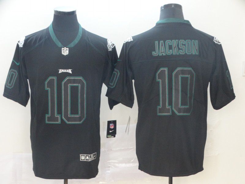Men Philadelphia Eagles 10 Jackson Nike Lights Out Black Color Rush Limited NFL Jerseys